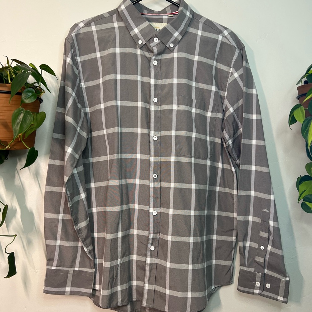 Oxford Gray/White Checkered Men's Shirt